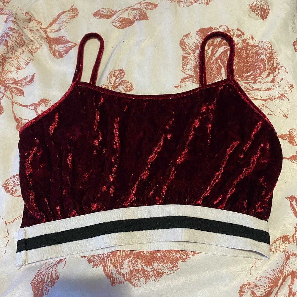 Velvet red crop top